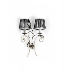 Двойное бра с черными абажурами из текстиля - mml/262