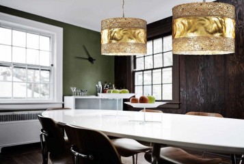 Люстра с круглым позолоченным плафоном с широким декорированным кантом - mml/190