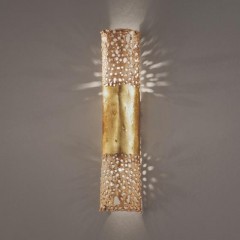 Позолоченное вертикальное бра с перфорированным кантом - mml/191