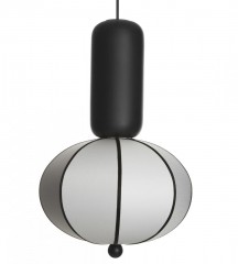 Контрастная черно-белая подвесная люстра с круглым плафоном - mml/002