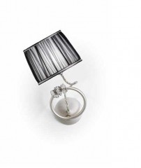 Бра на серебристом каркасе с плиссированным черным абажуром - mml/053