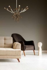 Люстра из 8 серебристых рогов с перфорированными узорами - mml/226