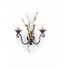 Двойное черное бра с позолоченными завитками - mml/182