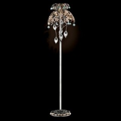Торшер с ажурным плафоном из завитков и стразами аквамаринового оттенка - mml/218
