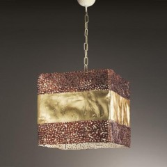 Люстра с квадратным позолоченным плафоном с широким перфорированным кантом - mml/198