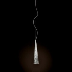 Люстра с плафоном в форме серебристого конуса с перфорацией - mml/229