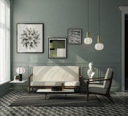 Круглая белая люстра с позолотой - mml/001