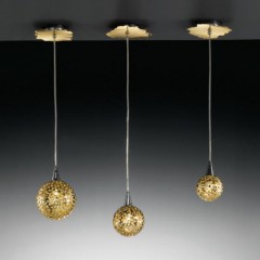 Подвес с позолоченным перфорированным шаром на фигурном основании - mml/237