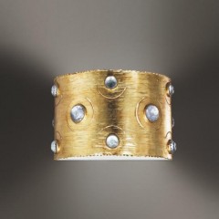 Компактное полукруглое позолоченное бра со стразами - mml/164