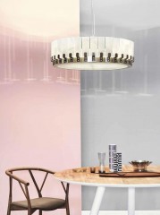 Люстра в форме короны из матового белого муранского стекла - mml/031