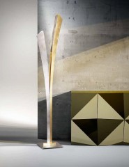 Дизайнерский торшер из позолоченного и серебристого металла - mml/185