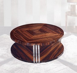 Интарсированный круглый стол из макассара - gkn/365