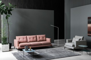 Серая гостиная с розовым диваном - sab/139