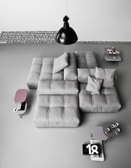 Гостиная с центральным серым модульным диваном - sab/155