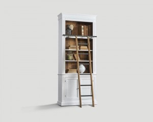 Лестница с деревянными стойками и металлическими ступеньками - dbn/543