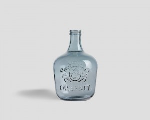 Стеклянная ваза-бутыль для вина с гравировкой - dbn/1093