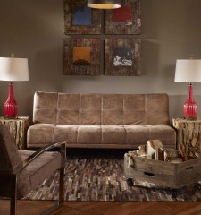 Ковер из цветных кожаных полосок - utr/1248