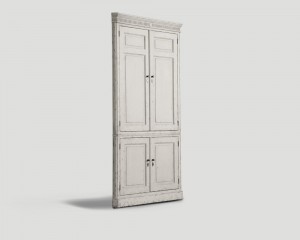 Белый угловой буфет в отделке патины - dbn/497