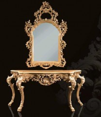 Зеркало в ажурной резной раме орехового оттенка - bts/059