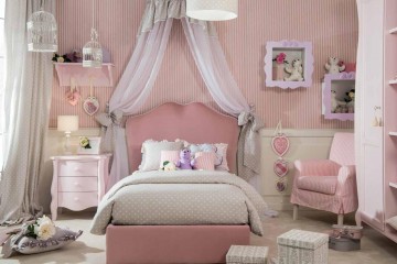 Кровать в темно-розовой текстильной обивке с фигурным мягким изголовьем - pma/321