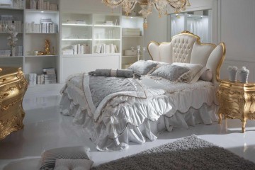 Белая классическая спальня с позолотой - pma/361