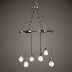 Бронзовая люстра с 6 подвесными лампами - utr/1035