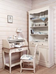 Светлый кабинет в стиле Прованс с письменным столом-бюро - ynl/271