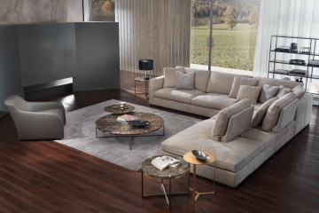 Гостиная с коричневыми мраморными столиками - mrl/233
