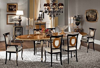 Черный стул в серой обивке с овалом на спинке - mdg/1010