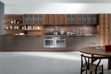 Коричневая кухня с обеденной зоной - cmz/008