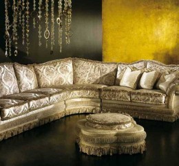 Фигурный бежевый пуф с круглым сиденьем - sat/76