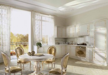 Классическая угловая кухня с глухими шкафами и обеденной зоной - acp/1918