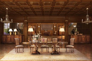 Большой овальный стол из массива на фигурных опорах с позолоченной резьбой - acp/484