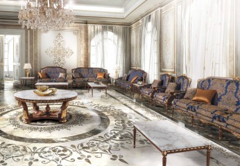 Кофейный стол с прямоугольной столешницей из бело-серого каррарского мрамора - acp/646