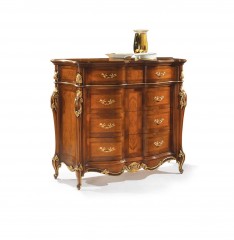 Дизайнерский комод-бюро с фигурным фасадом и интарсией - acp/1111