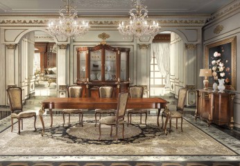 Классический обеденный стол, декорированный радикой - acp/1125