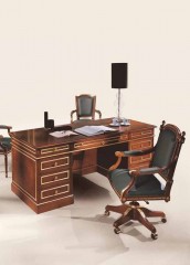 Двухтумбовый письменный стол из массива с глухой задней стенкой - acp/703