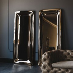 Напольное зеркало в золотистой глянцевой раме - ctn/286
