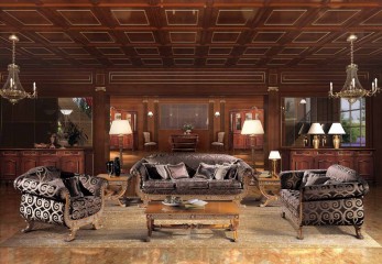 Классическая гостиная с мягкой мебелью на фигурном каркасе - acp/1857