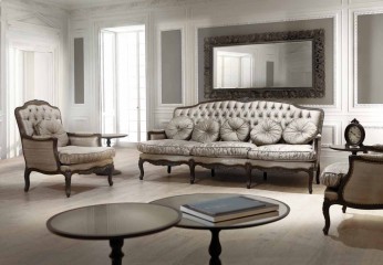 Серая гостиная с мягкой мебелью в каретной стяжке - acp/1883