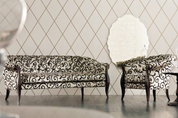 Комплект для гостиной в узорчатой контрастной обивке - acp/1897