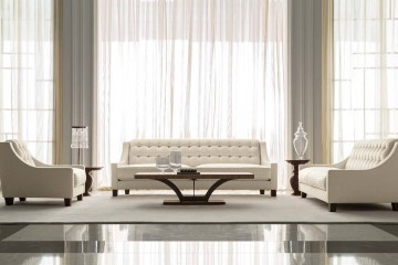 Белая гостиная с коричневыми столами - acp/1906