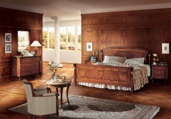 Коричневый спальный гарнитур из радики с комодом-бюро - acp/1631