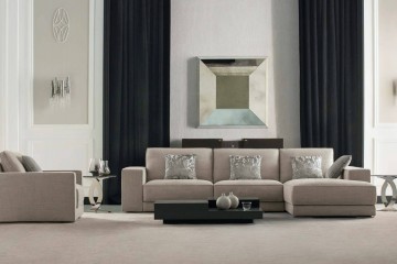 Гостиная в современном стиле с угловым модульным диваном - acp/1908