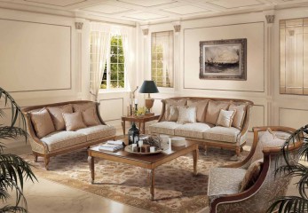 Бежевый гарнитур для гостиной в классическом стиле - acp/1862