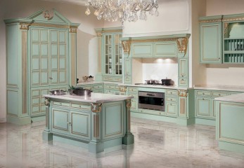 Светло-зеленая кухня в классическом стиле - acp/1913