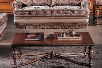 Стол цвета красного дерева с фигурными резными ножками - ezb/628