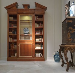 Книжный шкаф с фигурным топом и открытыми боковыми полками - jmb/113