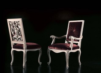 Бордовый бархатный стул с подлокотниками - jmb/051