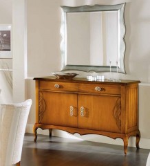 Квадратное зеркало в фигурной серебристой раме - mdg/1036